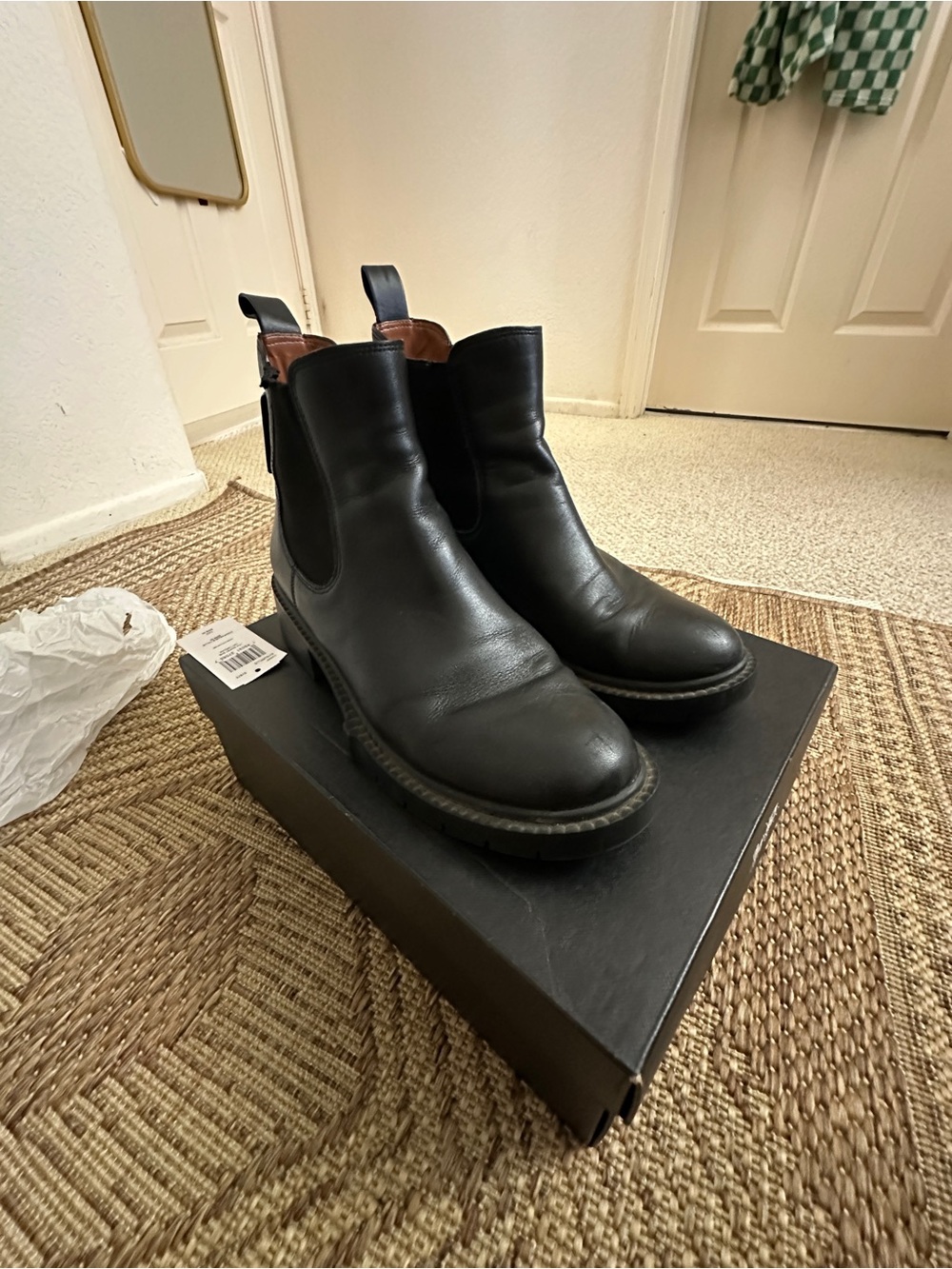Coach Lyden Bootie Black Leather Ankle Boots